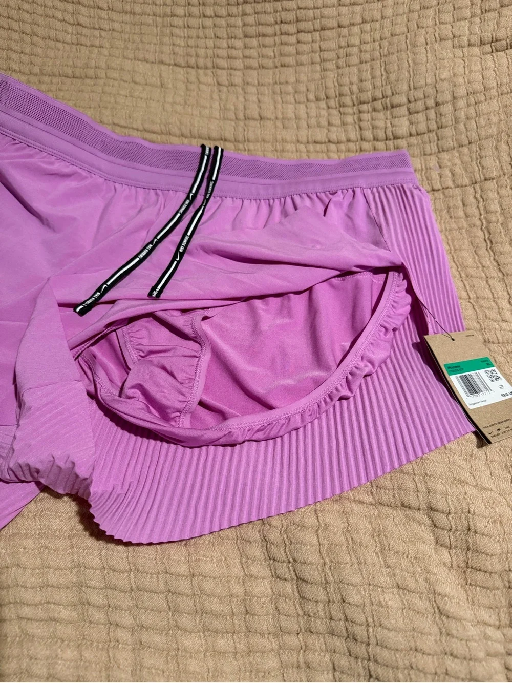 Nike Women’s Lavender Athletic Shorts with Contrast Swooshes